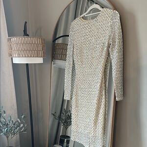 Elegant Cream Sequin Dress